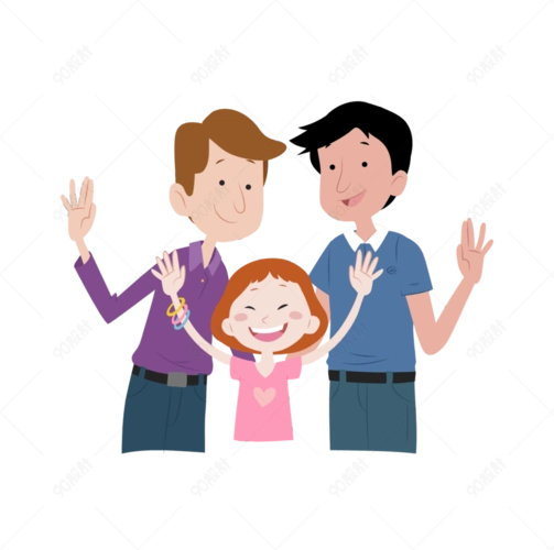 开心兄妹三个矢量素材