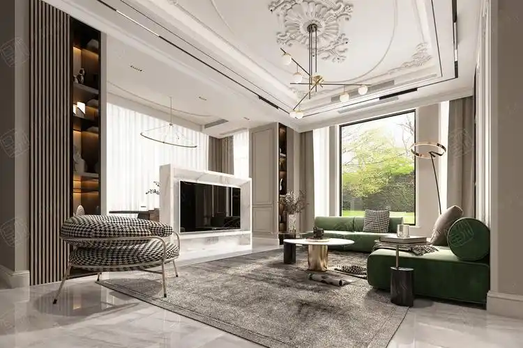 安盛杉庄 法式轻奢装修客厅效果图