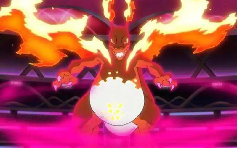 精灵宝可梦剑盾喷火龙超极巨化专属技能超极巨地狱灭焰展示