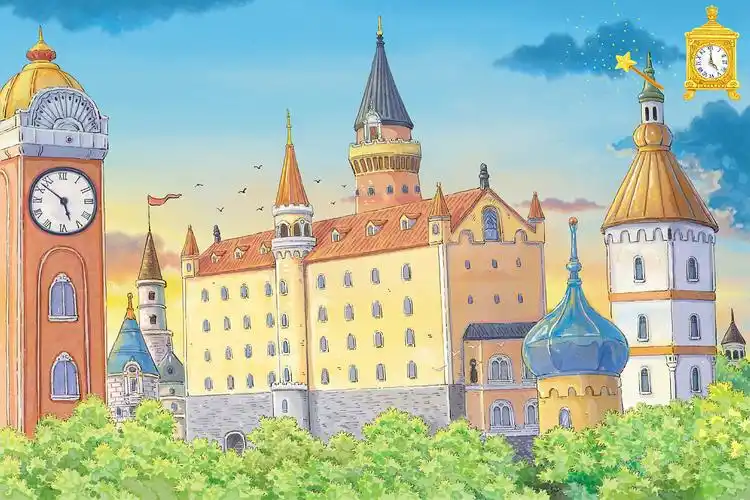 童话故事的几张插图场景