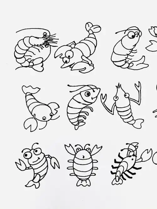 画法儿童画简笔画虾的图片简笔画虾怎么画简单简单的简笔画小虾皮皮虾