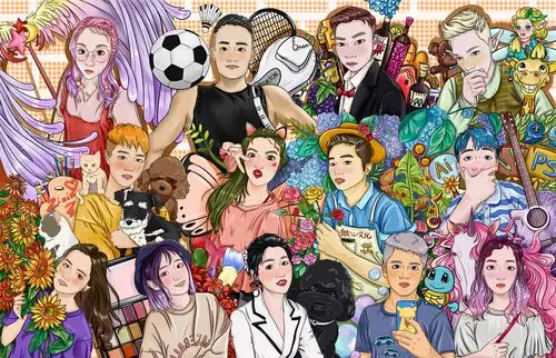 人物合照|插画|商业插画|爱画画的暖脚猫 - 原创作品 - 站酷 (zcool)