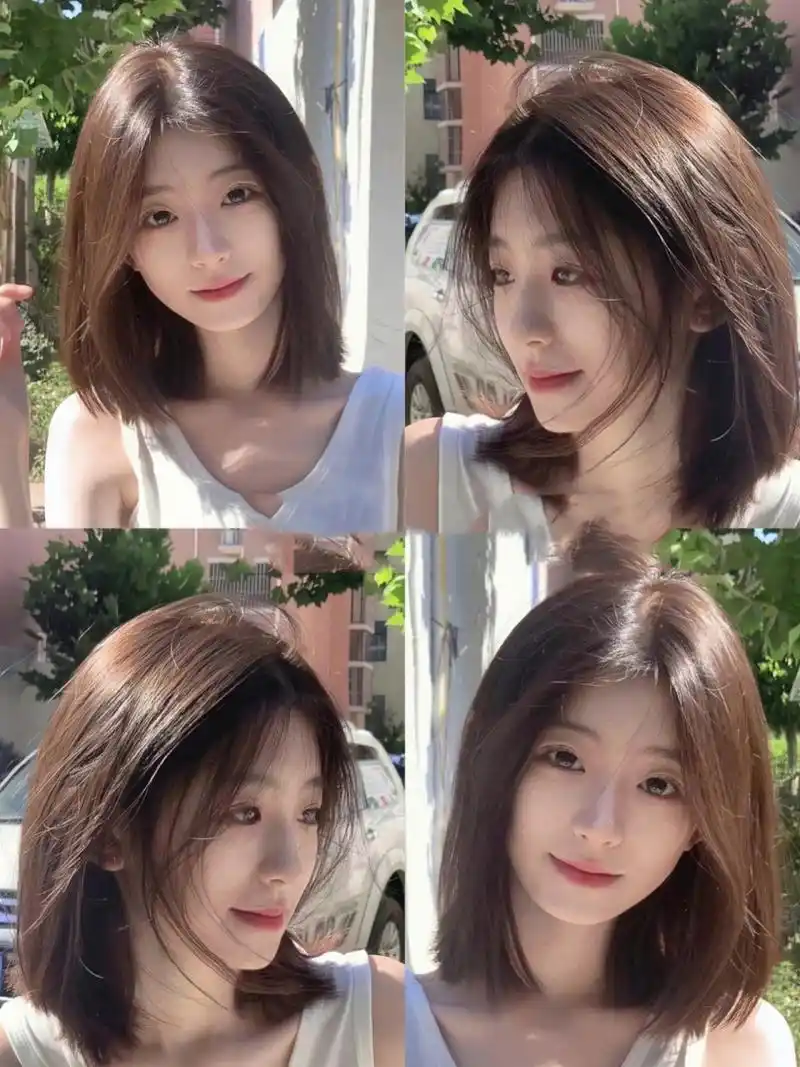 国字脸女生的锁骨发发型  ————94给大家推荐一款中短发锁骨发