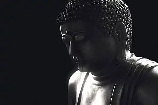 亚洲,佛,黑色背景,背景,留白