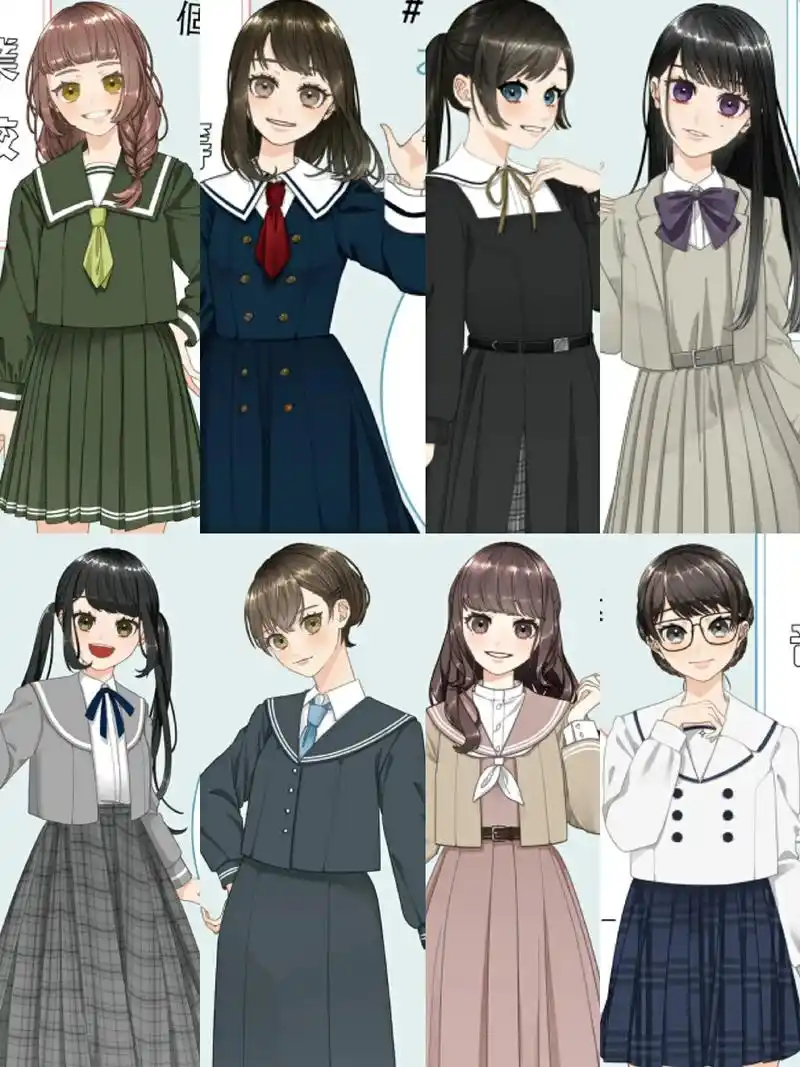 jk制服#绘画素材#服装素材#板绘 - 抖音