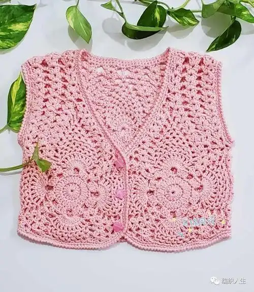 可爱又百搭的菠萝花钩针小背心有编织图解