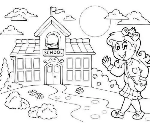 幼儿学校园简笔画 第1页