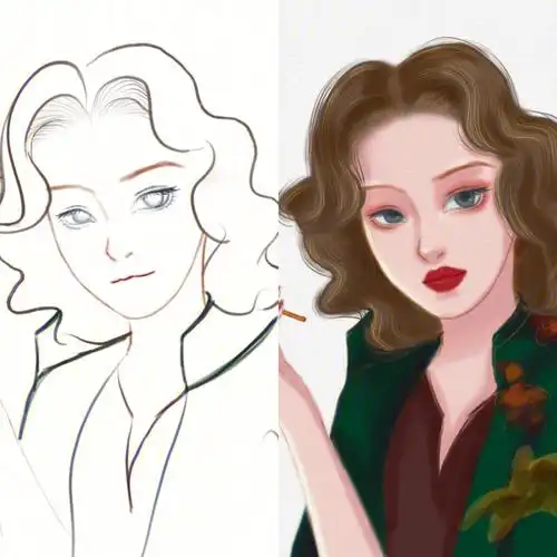 手绘头像金陵十三钗玉墨