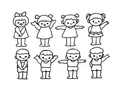 小学生做早操简笔画