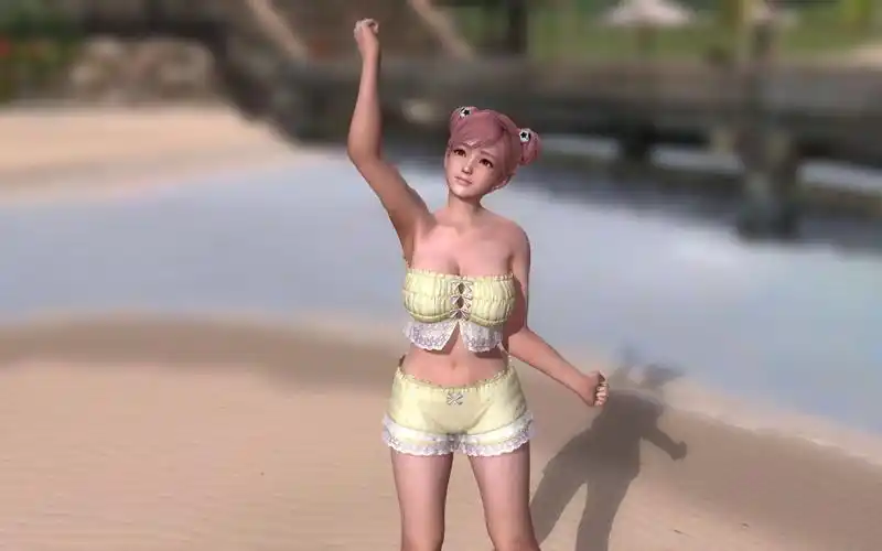 《死或生5》可爱的美少女穗乃果在海边休闲度假