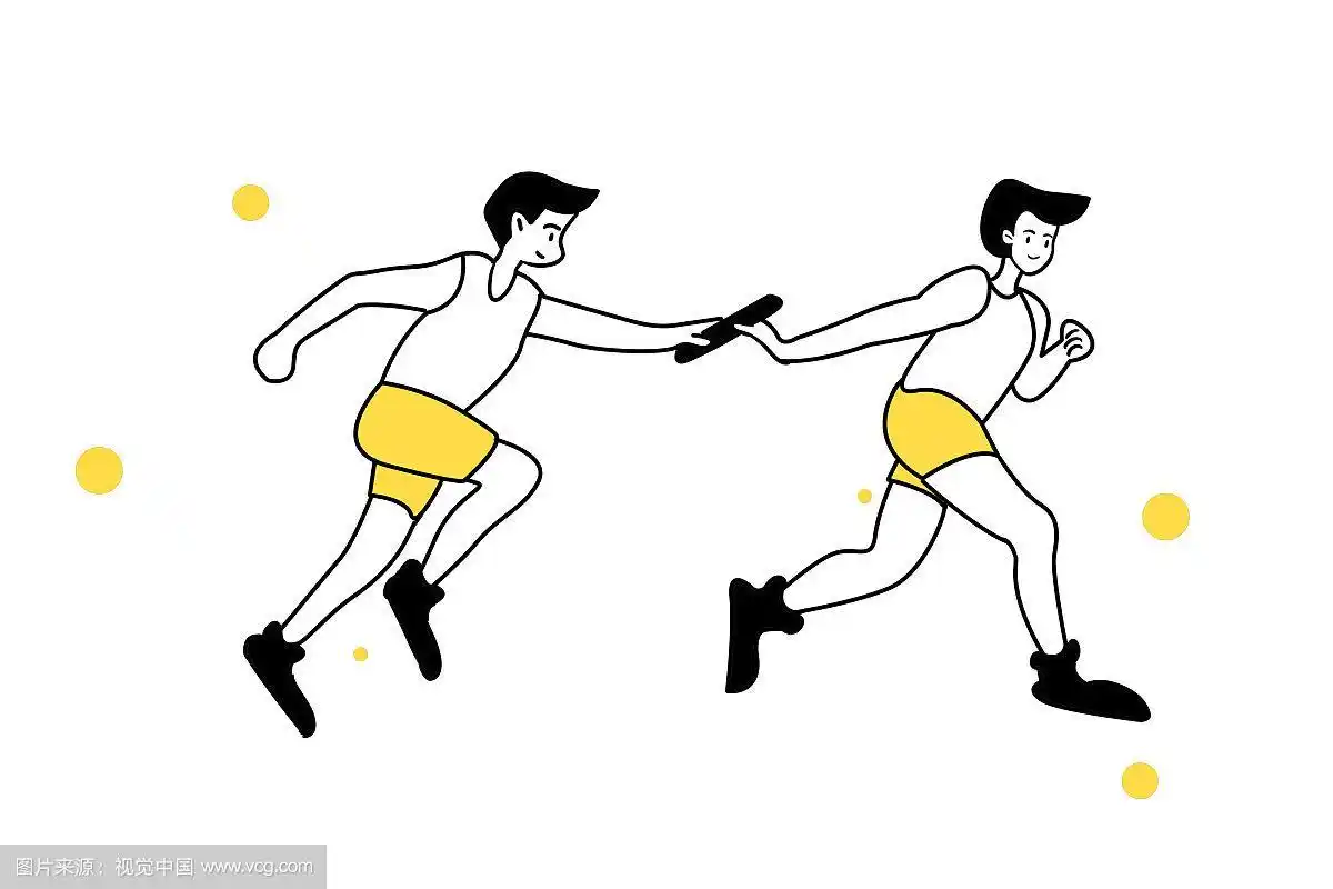 运动员接力赛插画