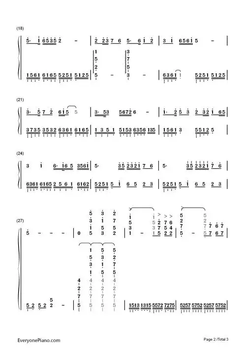 梁祝双手简谱预览2-钢琴谱文件(五线谱,双手简谱,数字谱,midi,pdf)