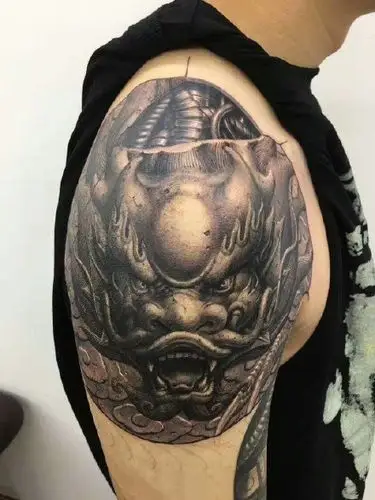 正脸龙头纹身岳阳新刺客岳恒作品