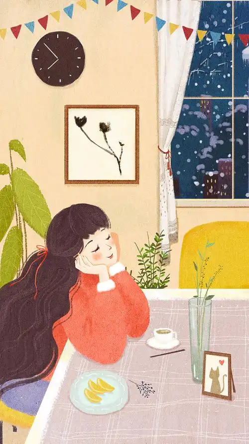 室内温馨自如插画