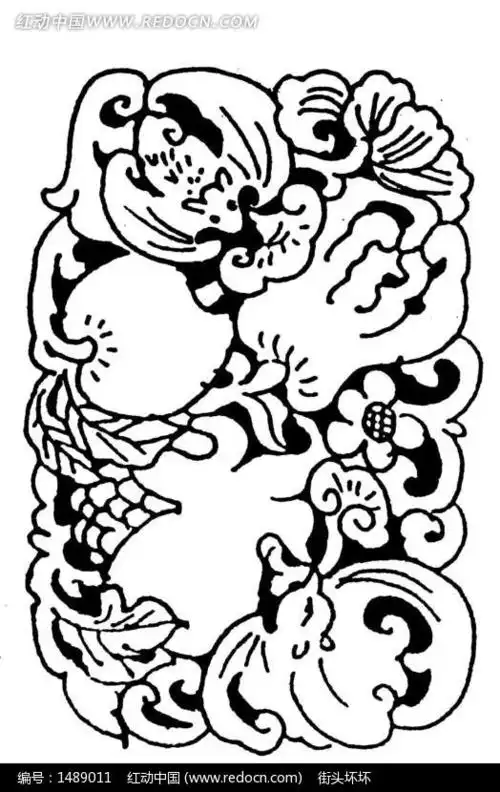 中国传统图案-蝙蝠纹和寿桃