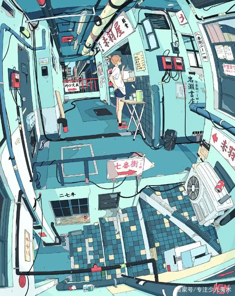 动漫场景透视图,空间布局!