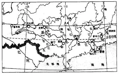 读图: 珠江流域图,回答