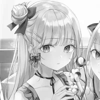 黑白动漫女闺蜜头像