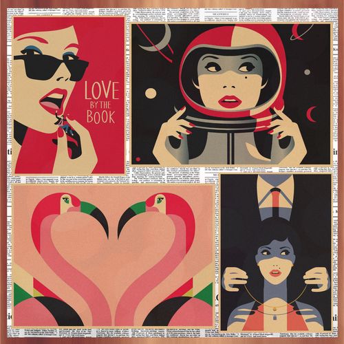 malika favre插画女郎复古牛皮纸海报酒吧咖啡厅装饰墙画壁画356