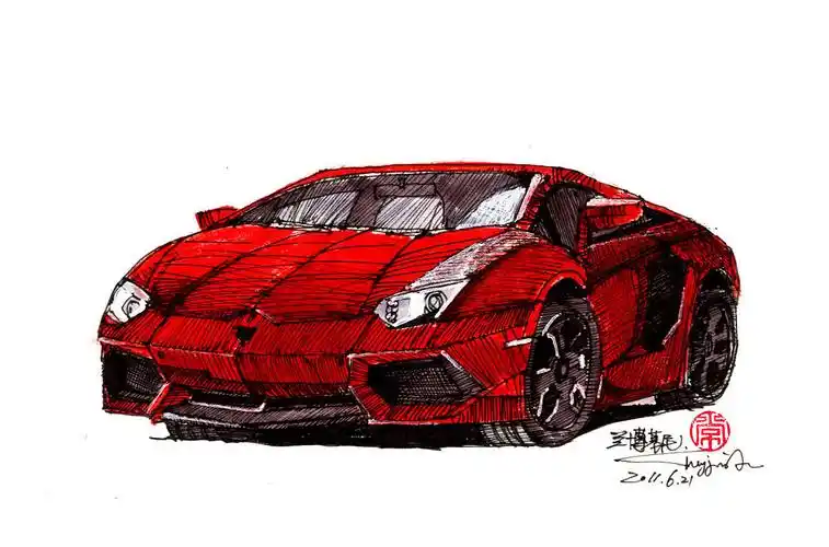 绘车丨轿车速写|纯艺术|绘画|画设计_原创作品-站酷zcool