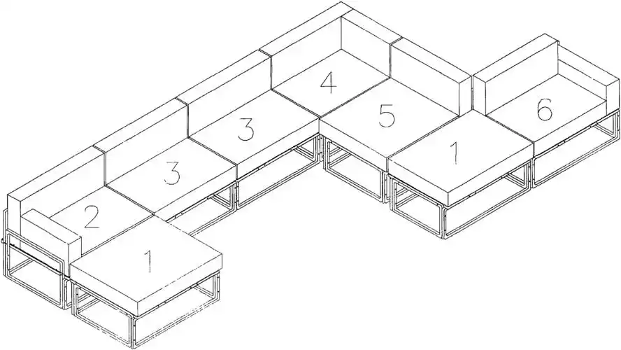 管材模块化拆装式组合沙发