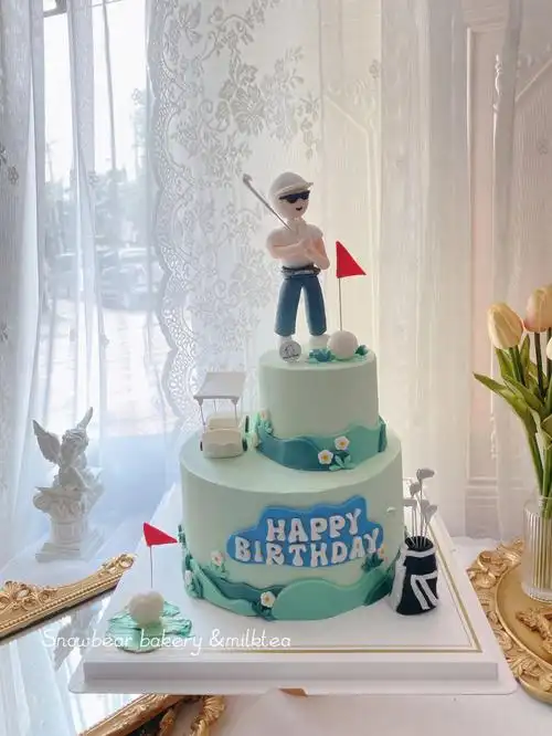 姿势要帅气质满分的高尔夫主题蛋糕