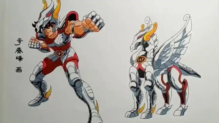 左手画画 #圣斗士星矢 #致敬经典 #童年回忆 #手绘 铅笔画初稿