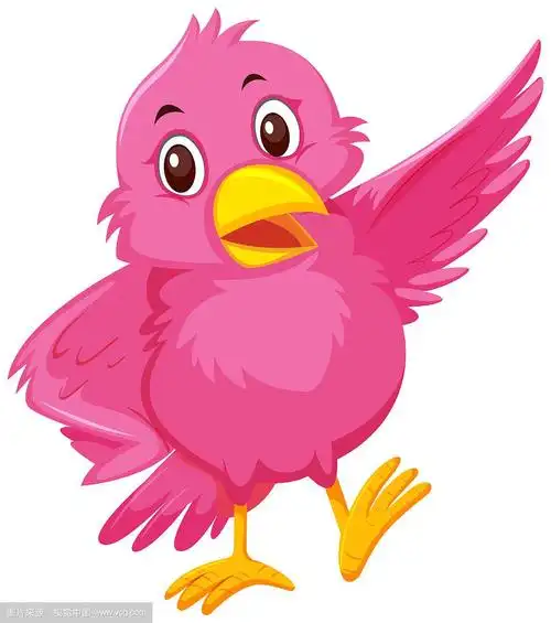 一只可爱的粉红色小鸟