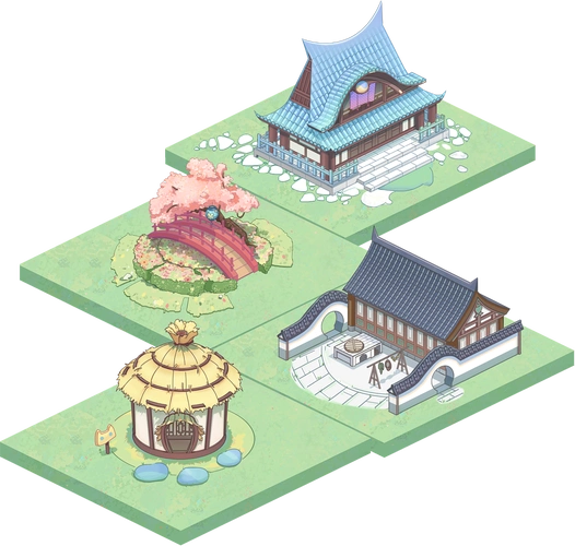 45度角国风q版单体建筑|插画|游戏原画|啊楚君君 - 原创作品 - 站酷