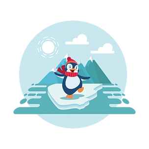 镜头合集】南极企鹅站立海洋馆动物园4k原创手绘动物南极企鹅南极企鹅