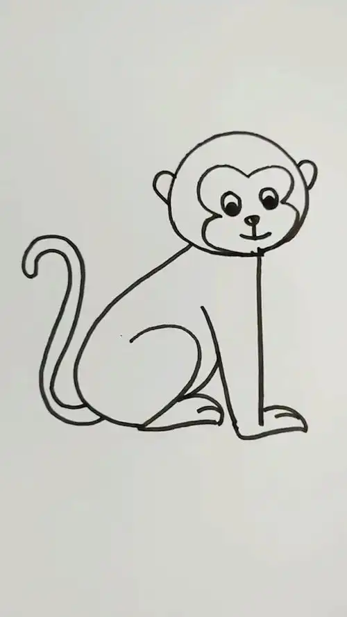 教你们用123画一只猴子.