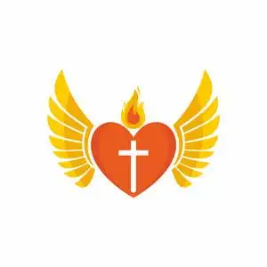 基督教的象征.耶稣的心和翅膀照片