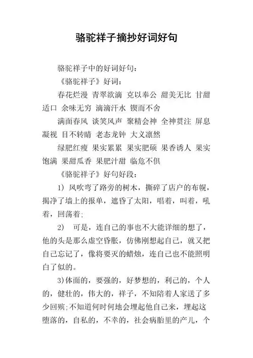 骆驼祥子摘抄好词好句.docx