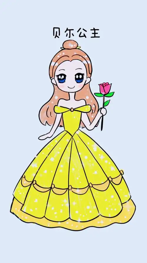 画简笔画 迪士尼卡通公主合集,可爱儿童画