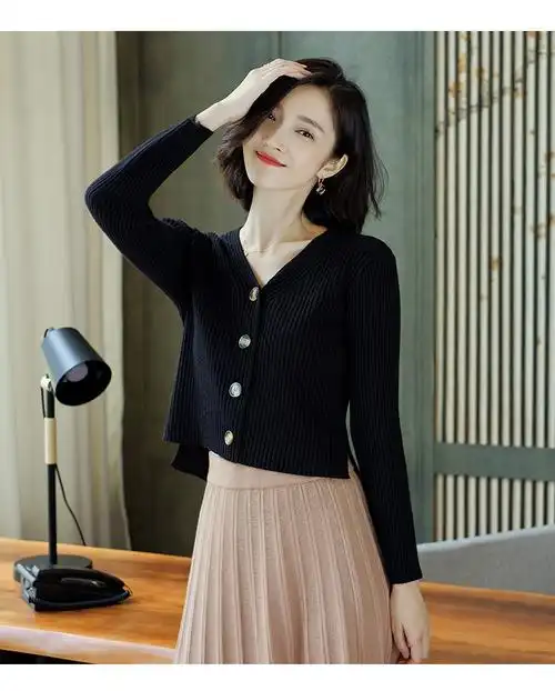 早秋外搭开衫女薄款短款搭配裙子高腰小款针织小外套2019新款毛衣