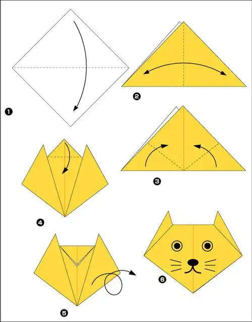 可爱小猫的折纸方法