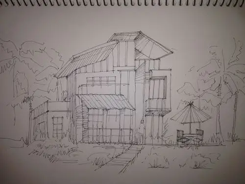 一些平时的房屋风景速写