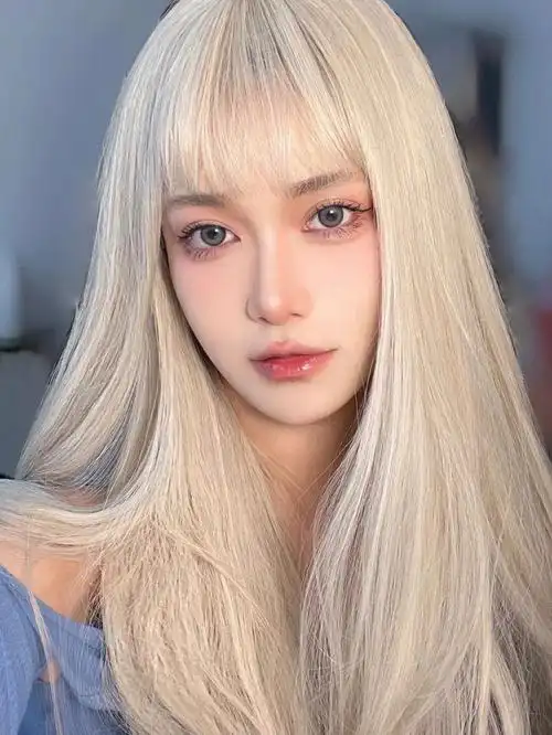 极浅女团发色72白金色唯一不掉黄的发色