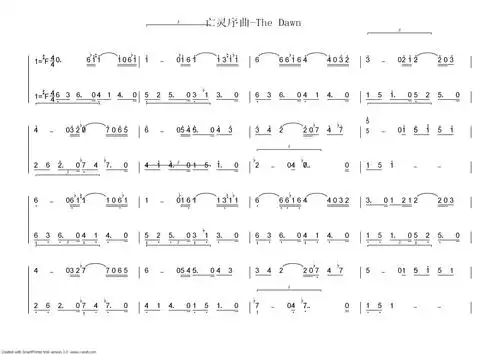 求the dawn 的简谱! 电子琴可以用的