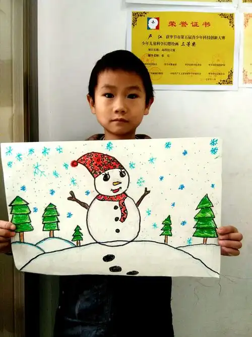 冬天的风景,冬天的雪花,对孩子来说充满着神秘感,让我们来画一画雪景