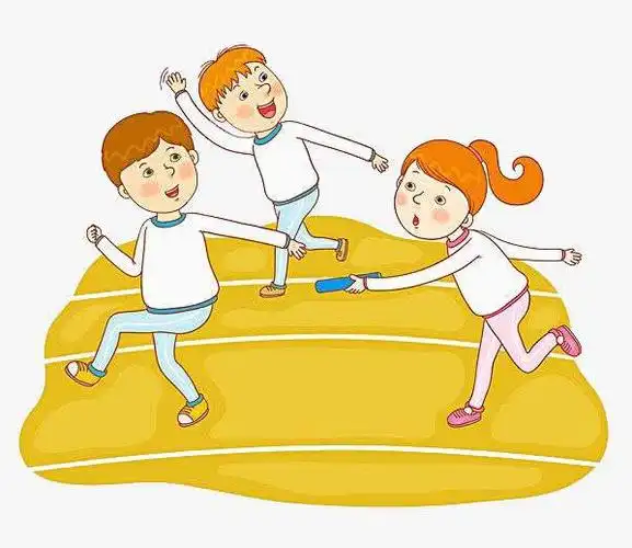 目的:让幼儿学习使用交接棒进行接力跑,发展大步跑的技能.