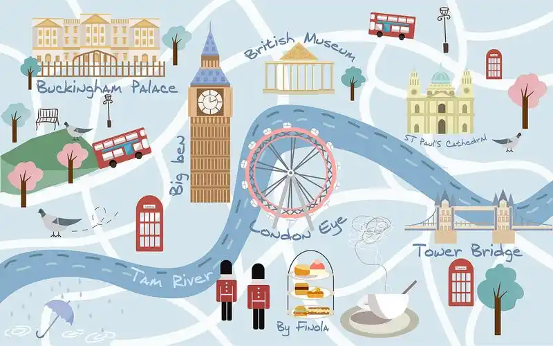 临摹创意伦敦地图