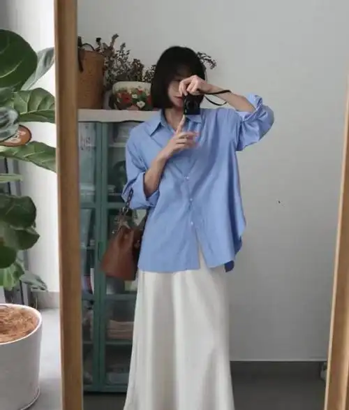 夏天蓝色衬衫的n 1穿搭方法