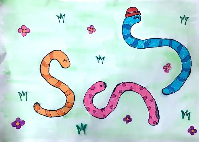 i like english! 玉泉二年级单词字母画