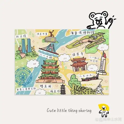 手绘超级可爱迷你地图明信片小合集～【第二弹