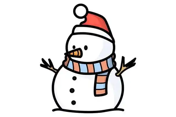 雪人简笔画 漂亮的雪人简笔画步骤图解教程,简笔画图片