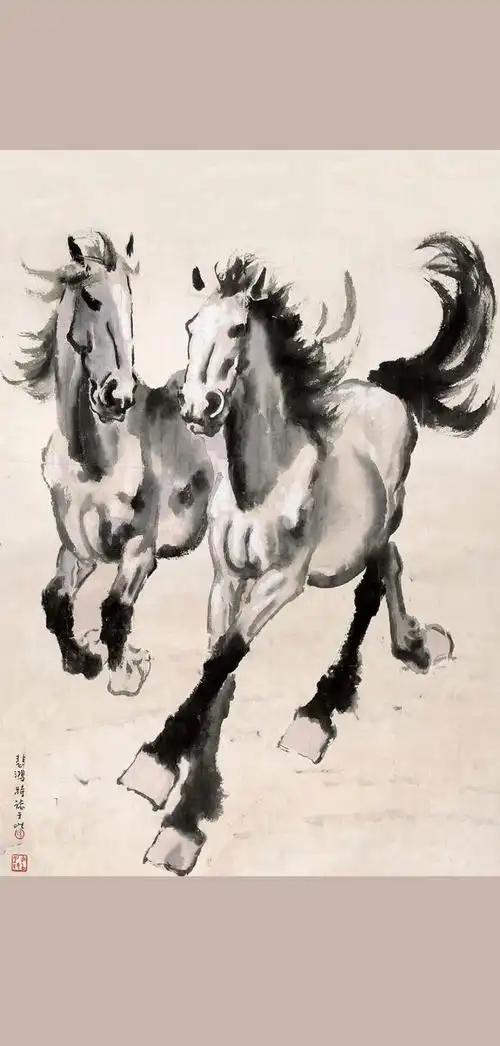 中国现代画家徐悲鸿的马画作品欣赏