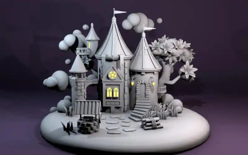 【场景建模】3dmax建模一栋梦幻城堡,基础入门,毕业设计必备教程(可