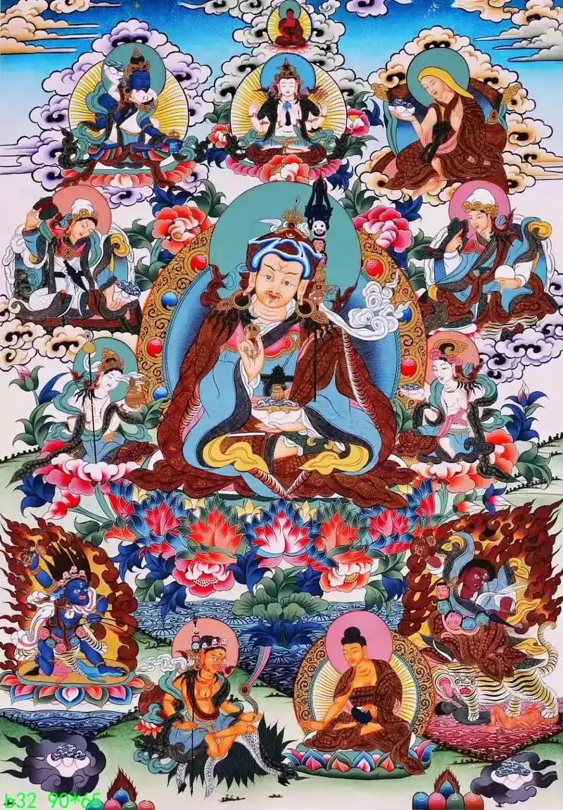 沃唐卡138-459283,莲花生大士八相!莲花生大士为了普 - 抖音