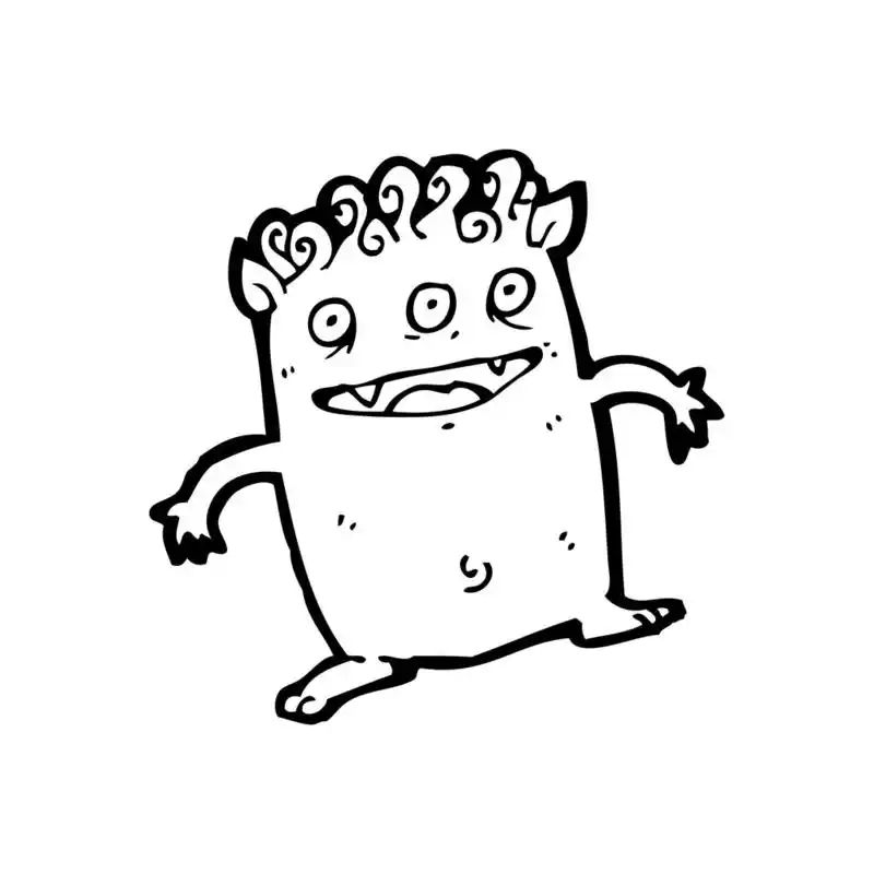 三眼的怪物卡通,矢量,三个眼睛在白色背景上的怪物卡通